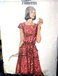 9126 EZ VOGUE 70S SQUARE NECK CAP SLV POCKET DRESS PATTERN 10